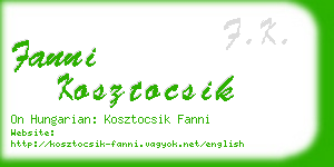 fanni kosztocsik business card